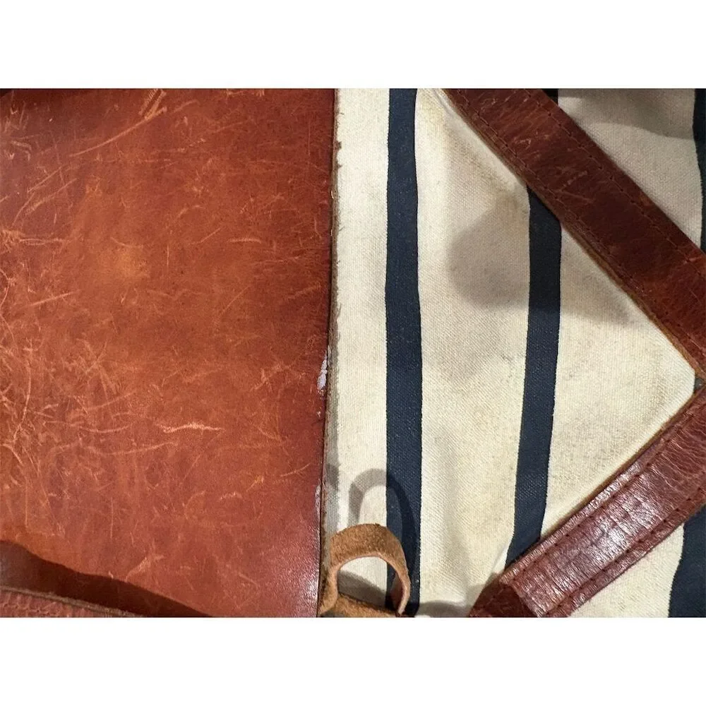 Arc of a Diver Women's Striped Brown Cream Flap Closure Vintage Style